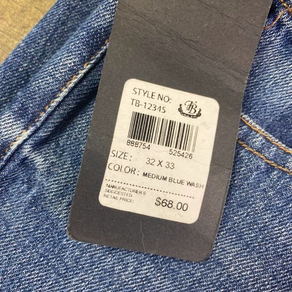 BRAND NEW - Triple Black Medium Wash Men's Denim Jeans Straight Fit Sz. 32/33 - Picture 3 of 8